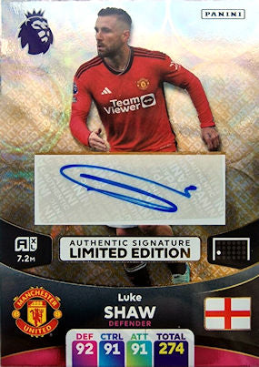 Luke Shaw (Manchester United - Limited Edition Authentic Signature) - Adrenalyn XL 2024
