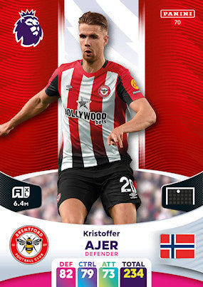 Ajer (Brentford - Defender) - Adrenalyn XL 2024