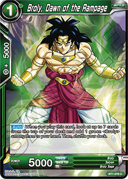 Broly, Dawn of the Rampage BT1-076