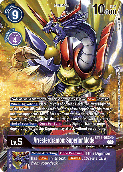 Arresterdramon: Superior Mode BT12-083 (Alternate Art)