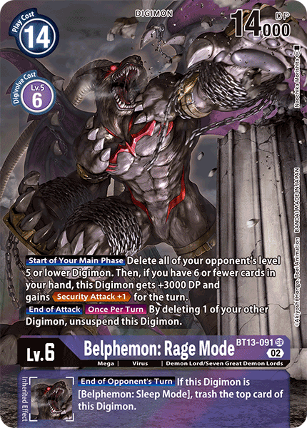 Belphemon: Rage Mode BT13-091 (Alternate Art)