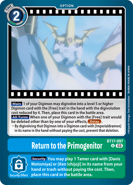 Return to the Primogenitor BT17-097