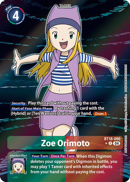 Zoe Orimoto BT18-090 (Alternate Art)