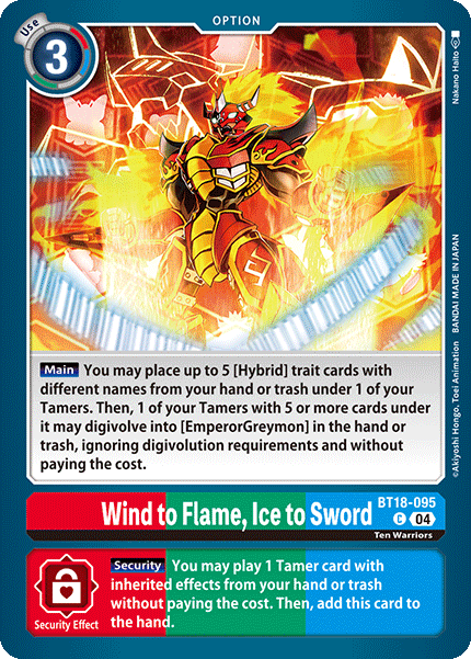 Wind to Flame Ice to Sword BT18-095