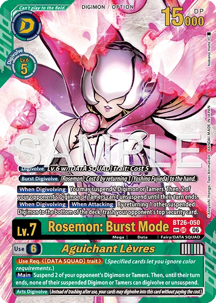 Rosemon: Burst Mode/Aguichant Levres BT26-050 (Alternate Art)2