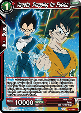 Vegeta, Prepping for Fusion BT6-009