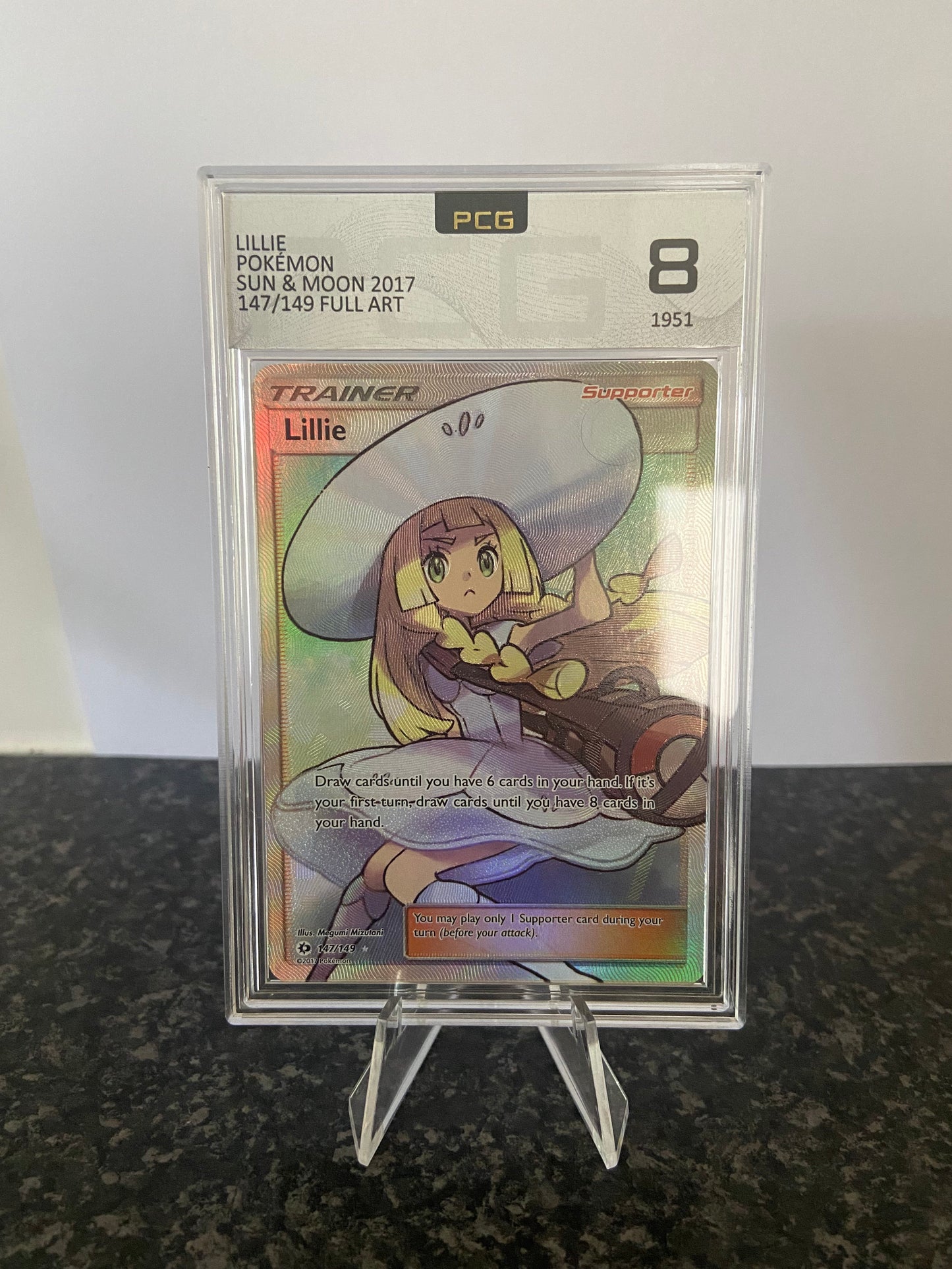 Pokemon TCG Lillie Sun & Moon 147/149 - Grade 8