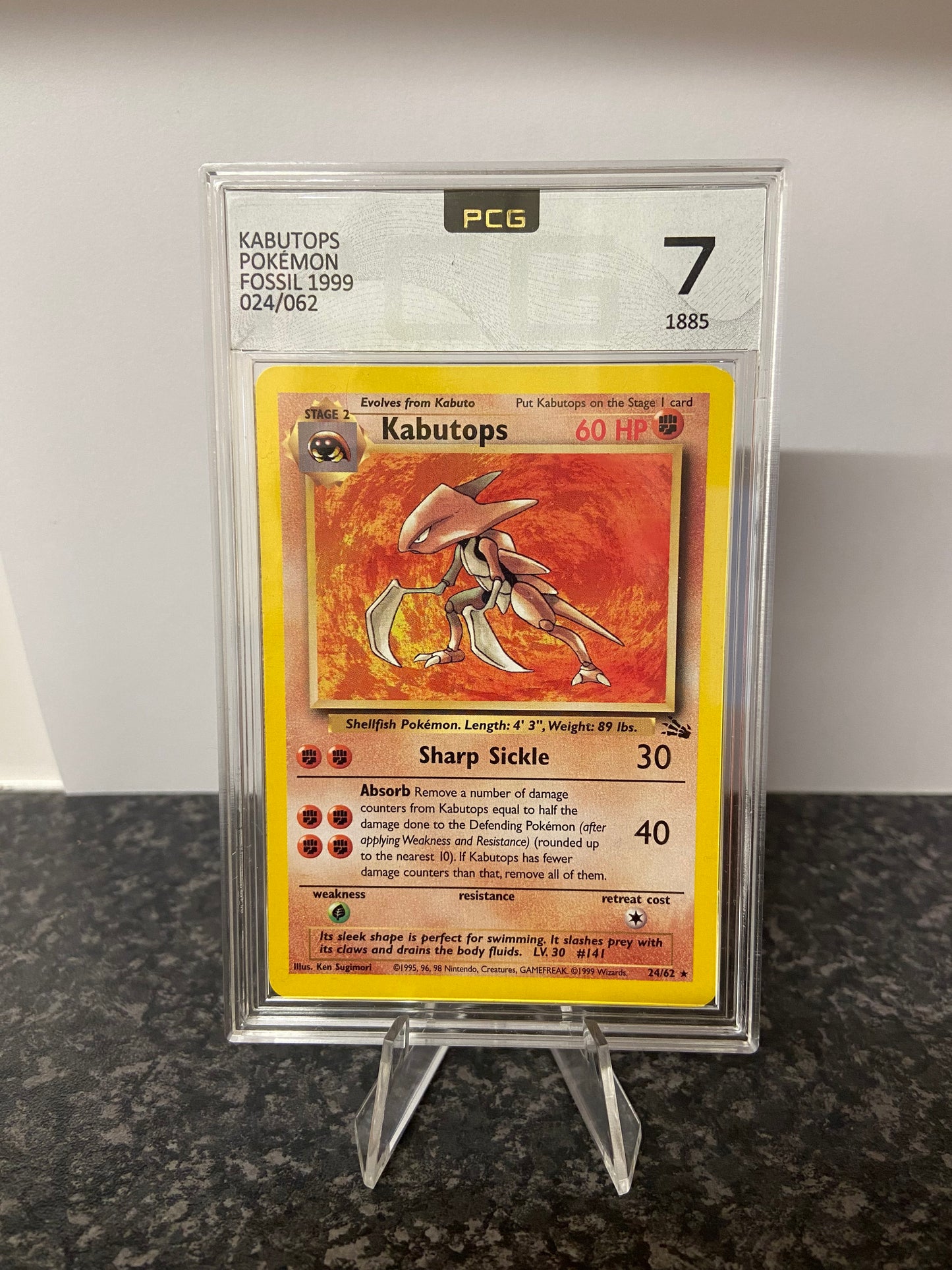 Pokemon TCG Kabutops Fossil 24/62 - Grade 7