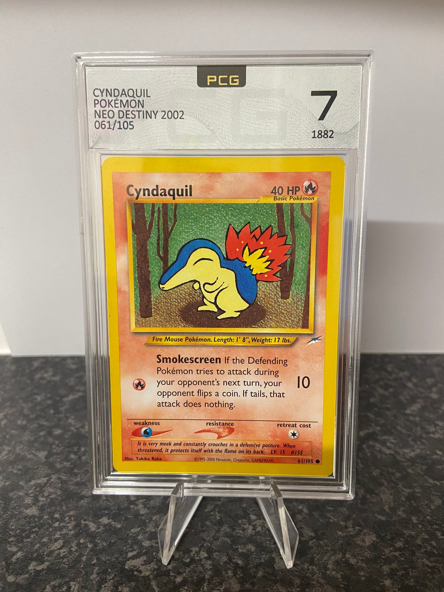 Pokemon TCG Cyndaquil Neo Destiny 61/105 - Grade 7