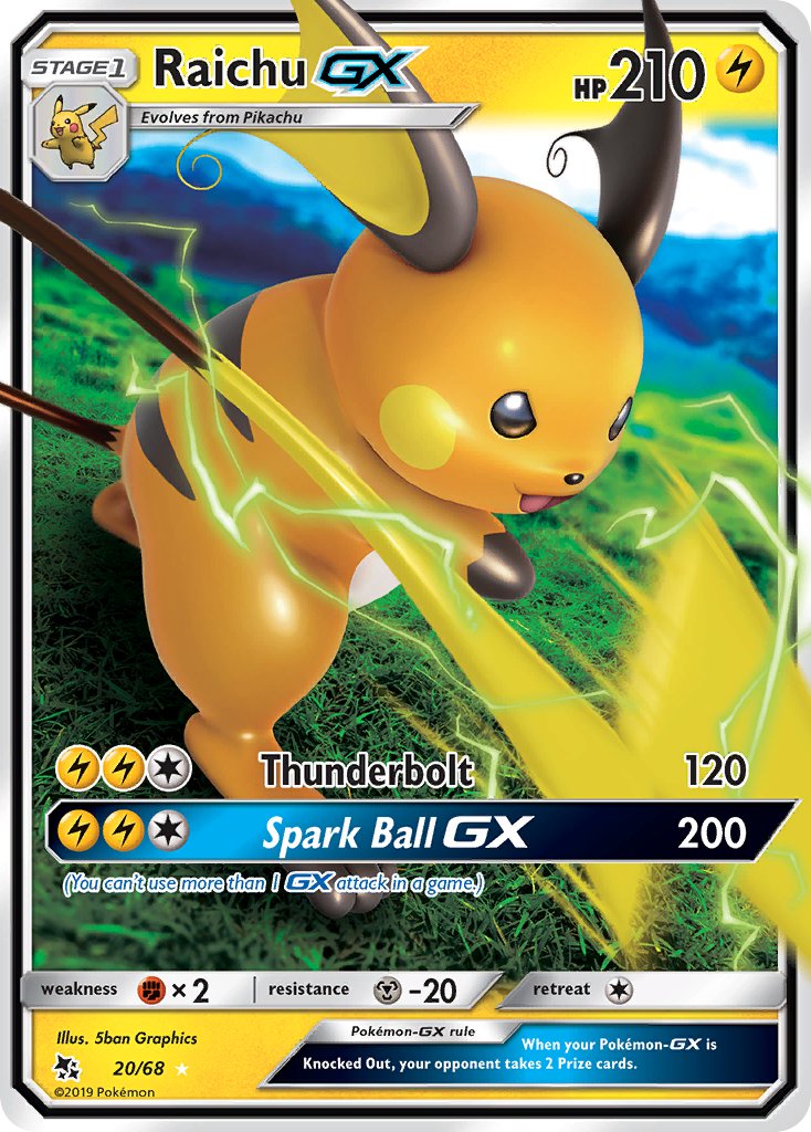 Raichu GX | Hidden Fates 20/68