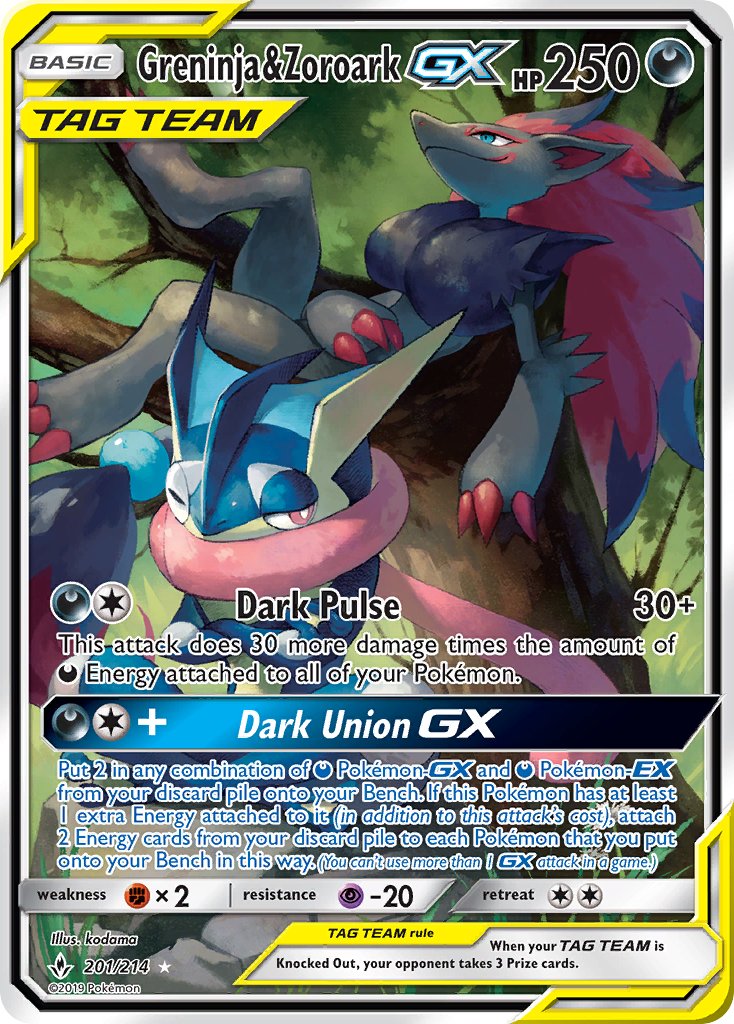 Greninja & Zoroark GX | Unbroken Bonds 201/214
