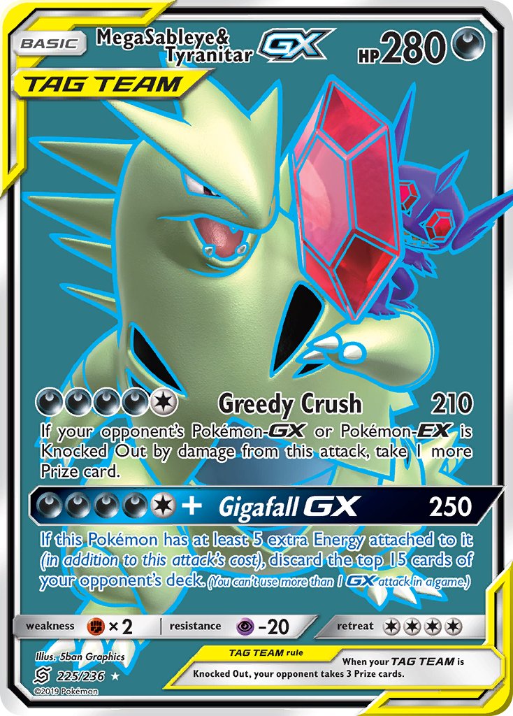 Mega Sableye & Tyranitar GX | Unified Minds 225/236