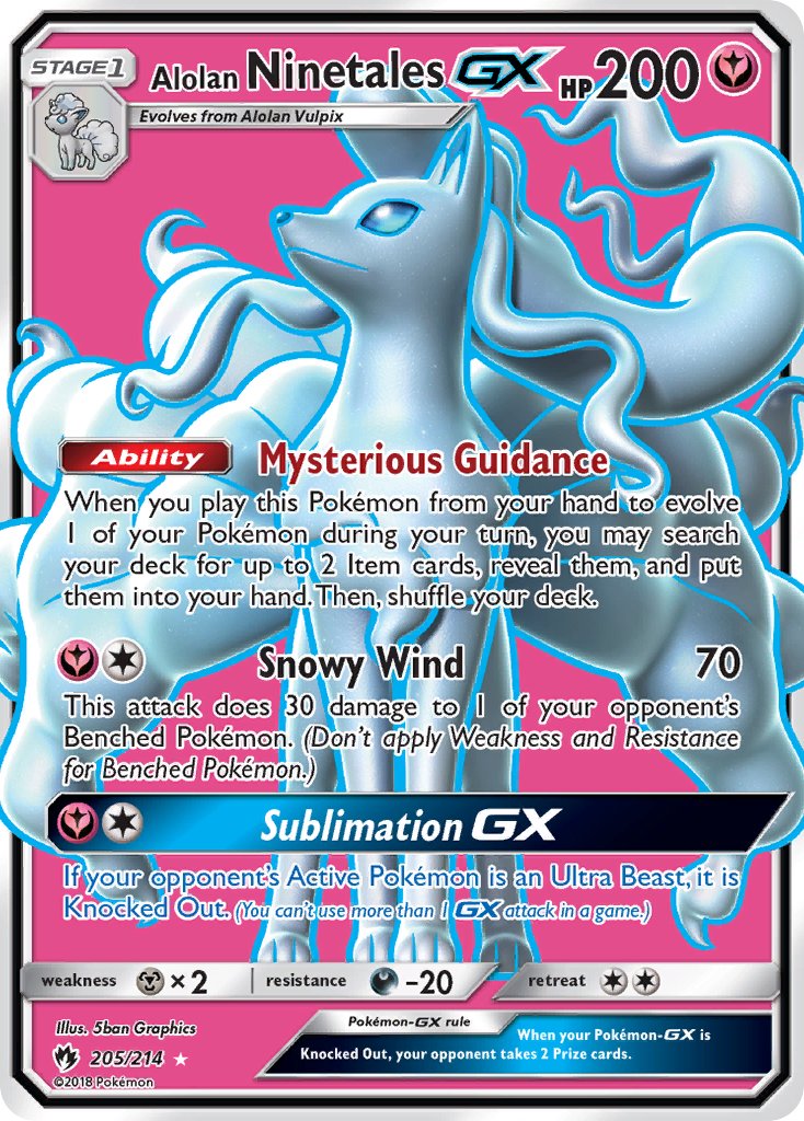 Alolan Ninetales GX | Lost Thunder 205/214