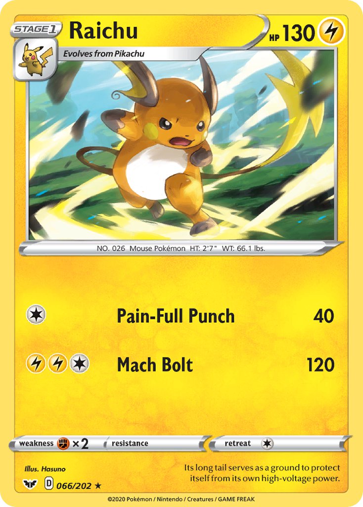 Raichu | Sword & Shield Base Set 066/202