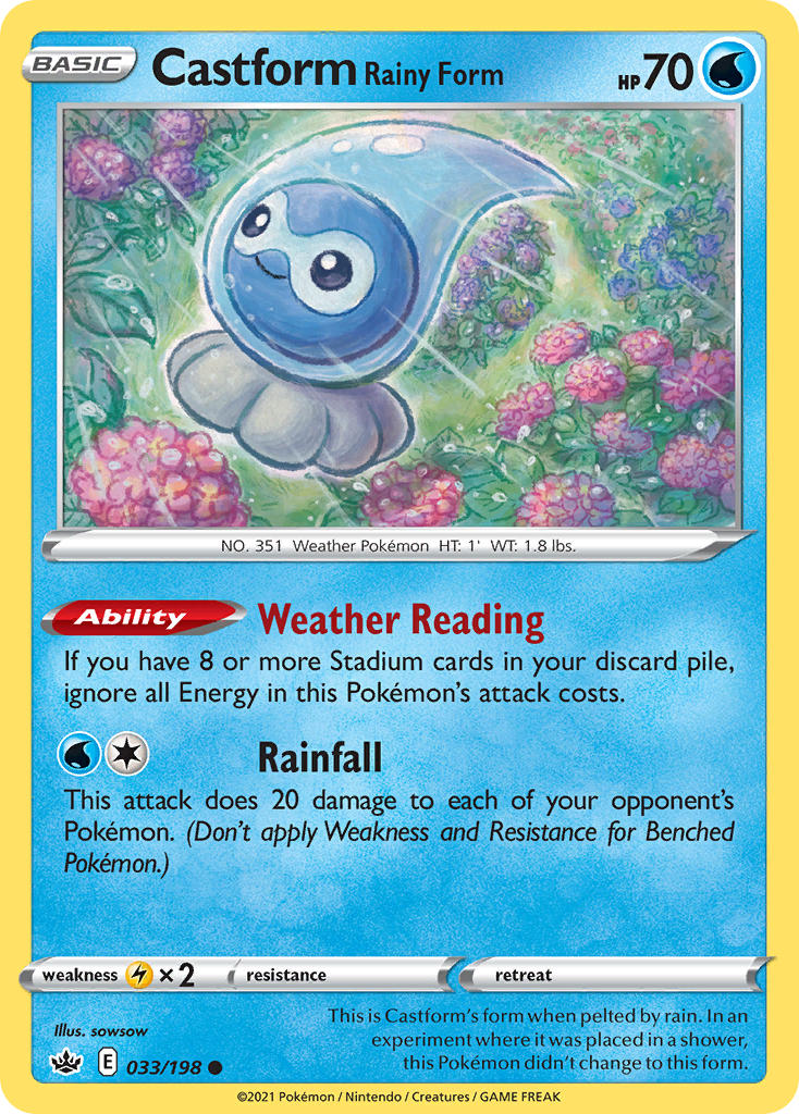 Castform Rainy Form | Chilling Reign 033/198