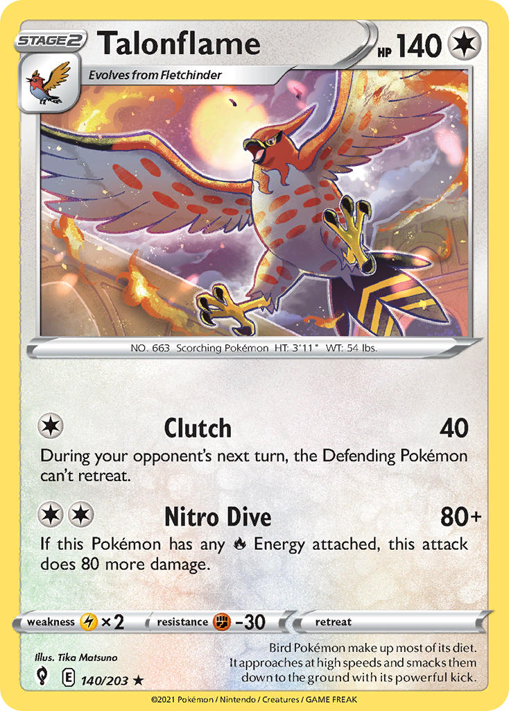 Talonflame | Evolving Skies 140/203