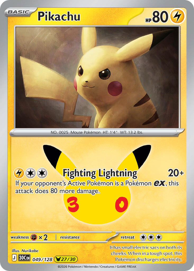 Pikachu | 30th Celebration - Pikachu 27/30