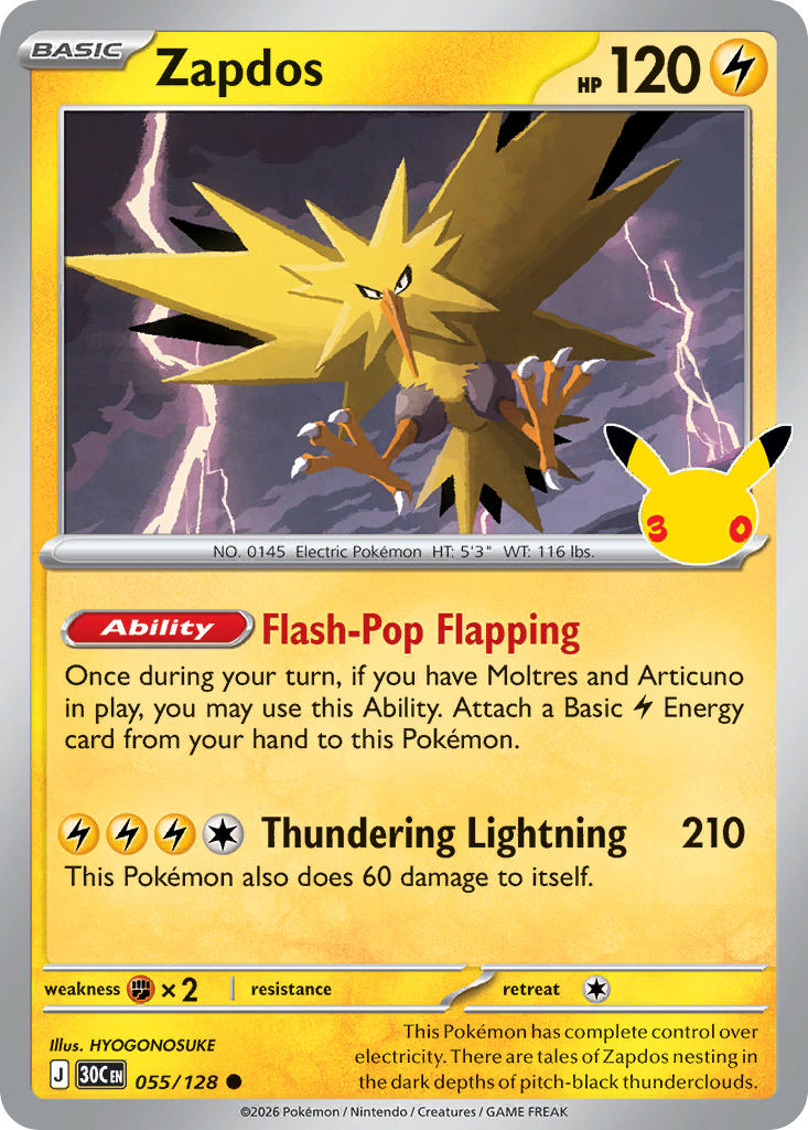 Zapdos | 30th Celebration 055/128