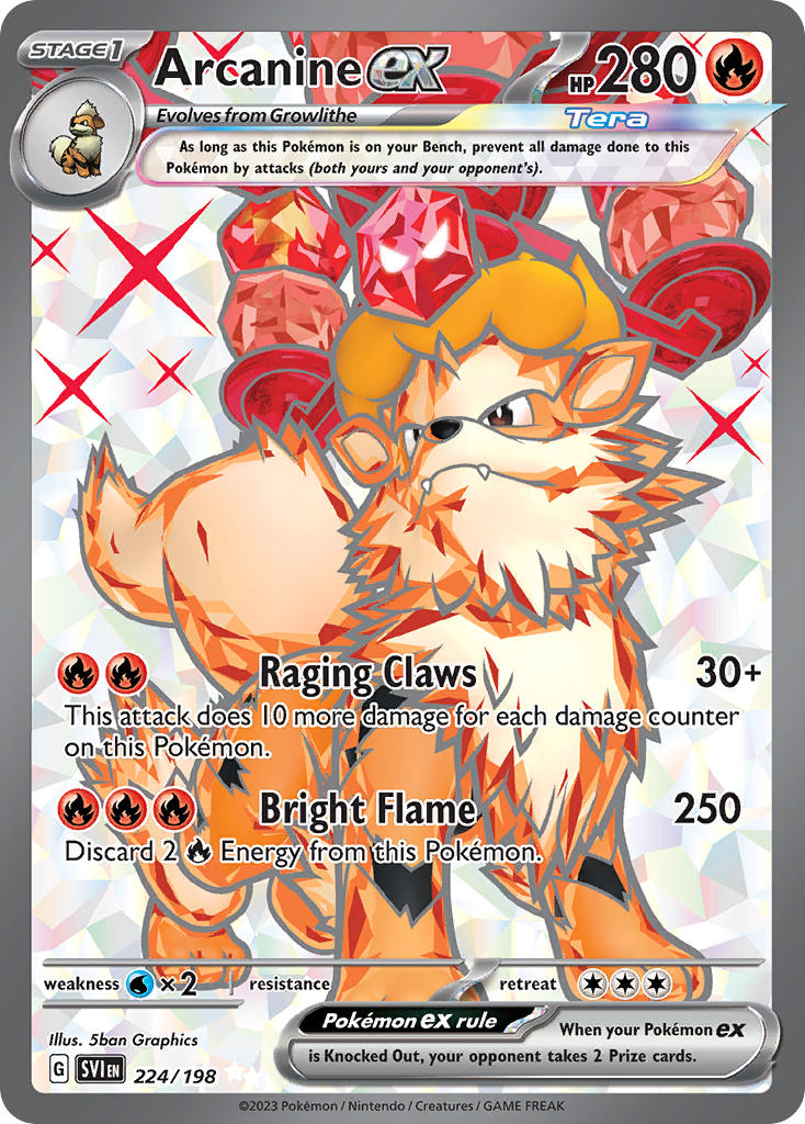 Arcanine ex | Scarlet & Violet Base Set 224/198