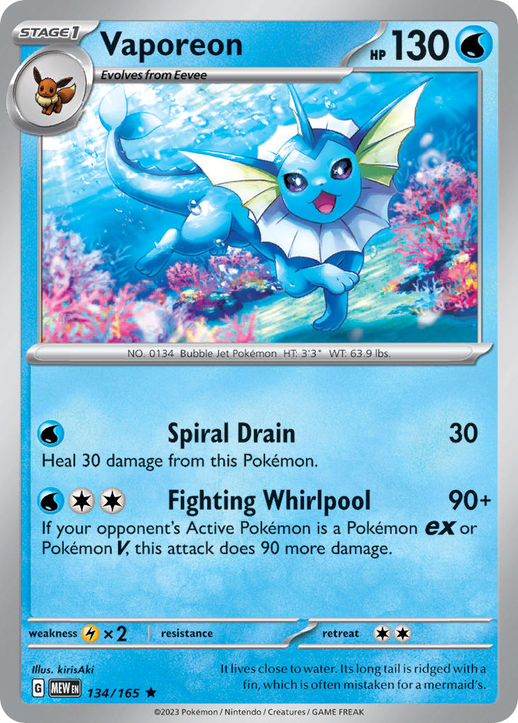Vaporeon | Pokemon 151 134/165