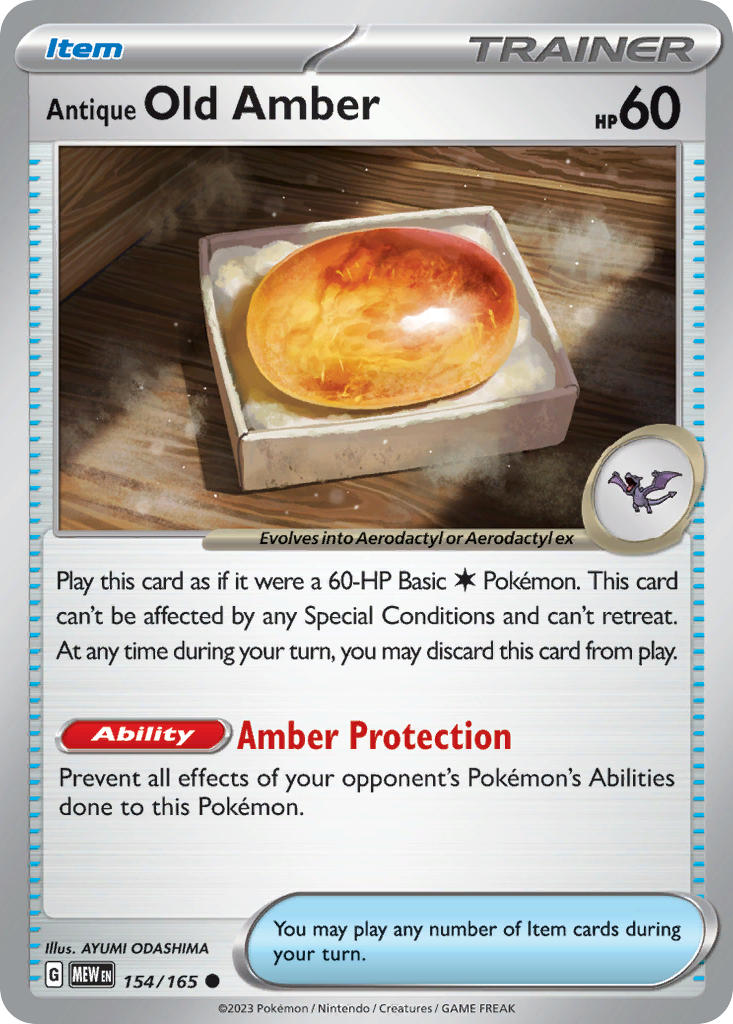 Antique Old Amber | Pokemon 151 154/165