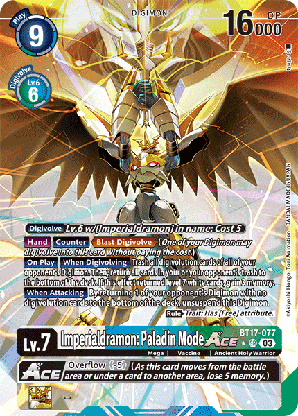 Imperialdramon: Paladin Mode ACE BT17-077 (Alternate Art)