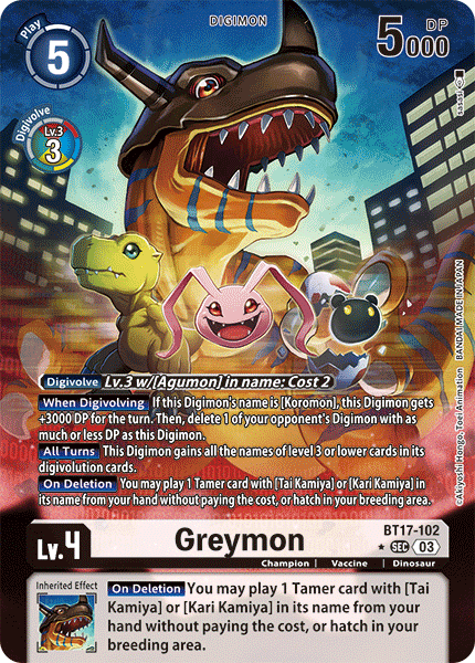Greymon BT17-102 (Alternate Art)