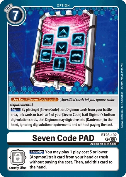 Seven Code PAD BT26-102