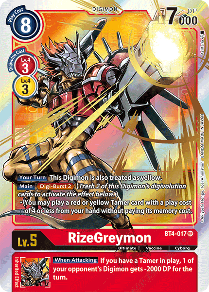 RizeGreymon BT4-017 (Alternate Art)