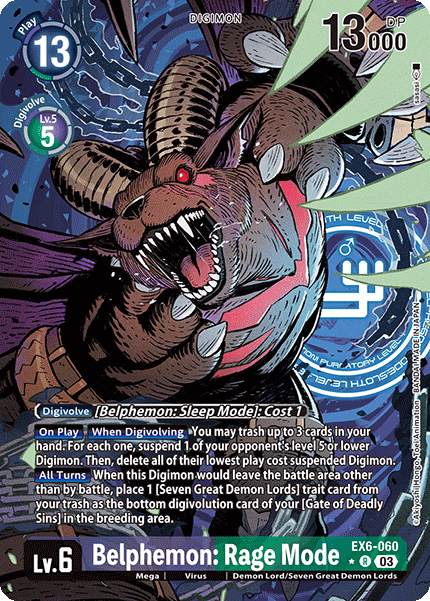 Belphemon: Rage Mode EX6-060 (Alternate Art)