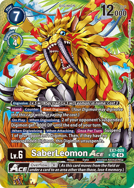 SaberLeomon ACE EX07-029 (Alternate Art)