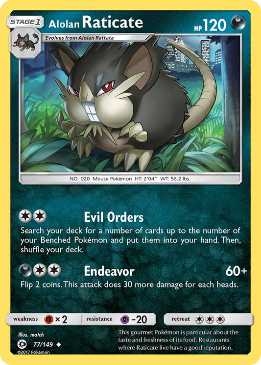 Alolan Raticate | Sun & Moon Base Set 077/149