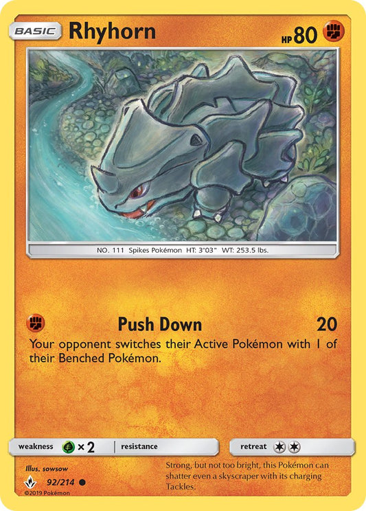 Rhyhorn | Unbroken Bonds 092/214