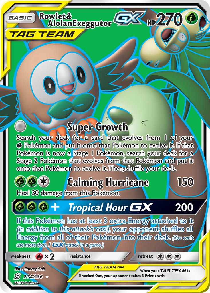 Rowlet & Alolan Eceggutor GX | Unified Minds 214/236
