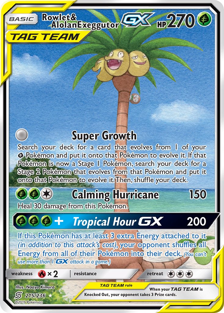 Rowlet & Alolan Eceggutor GX | Unified Minds 215/236