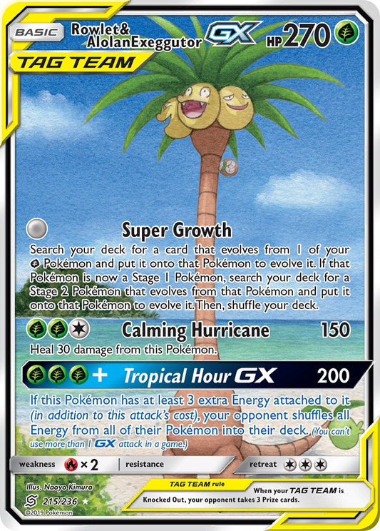Rowlet & Alolan Eceggutor GX | Unified Minds 215/236
