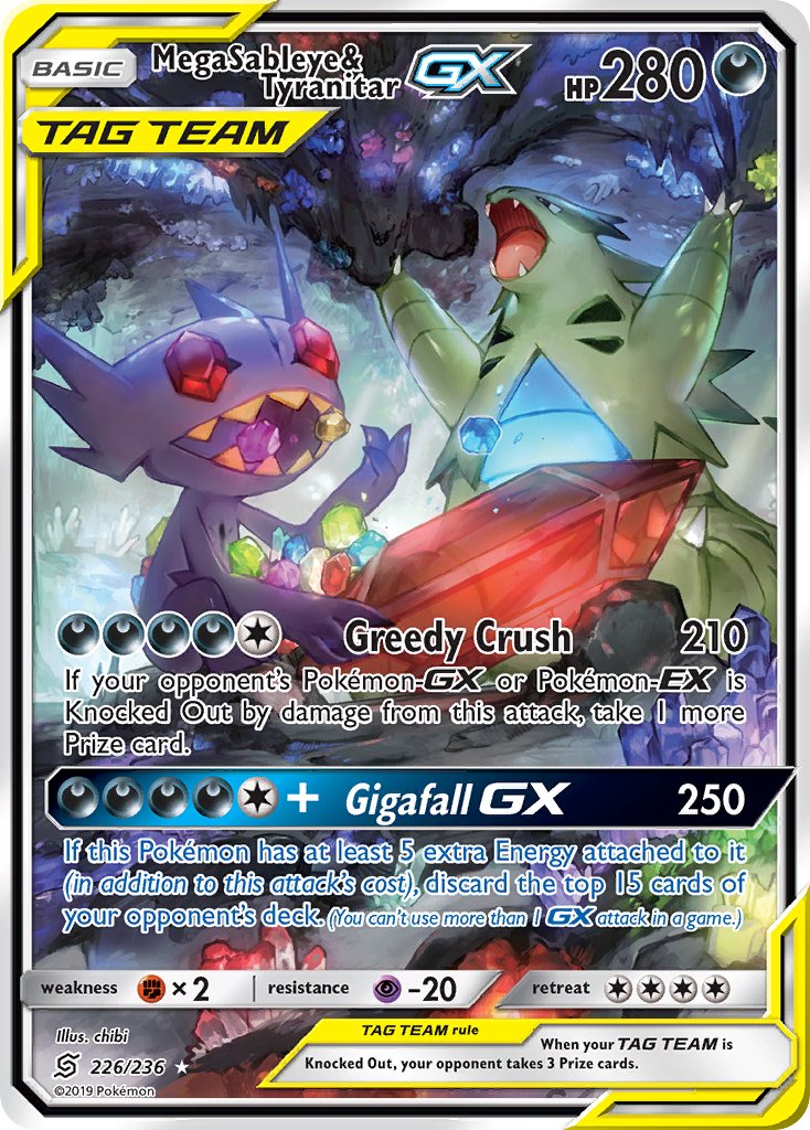 Mega Sableye & Tyranitar GX | Unified Minds 226/236