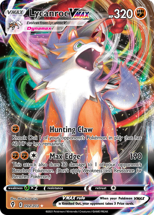Lycanroc VMax | Evolving Skies 092/203