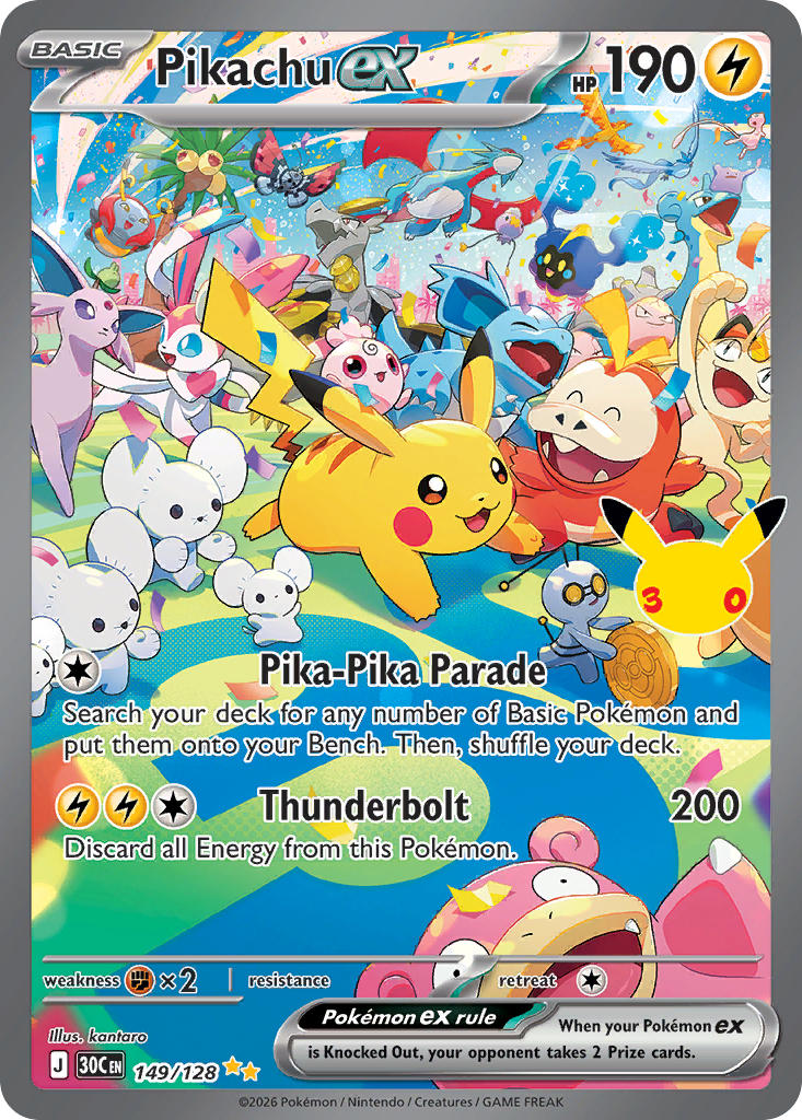 Pikachu ex | 30th Celebration 149/128