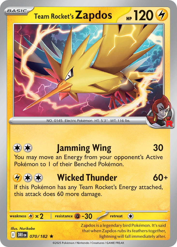 Team Rocket's Zapdos | Destined Rivals 70/182