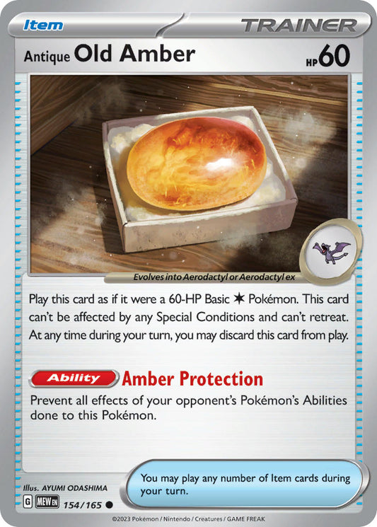 Antique Old Amber | Pokemon 151 154/165